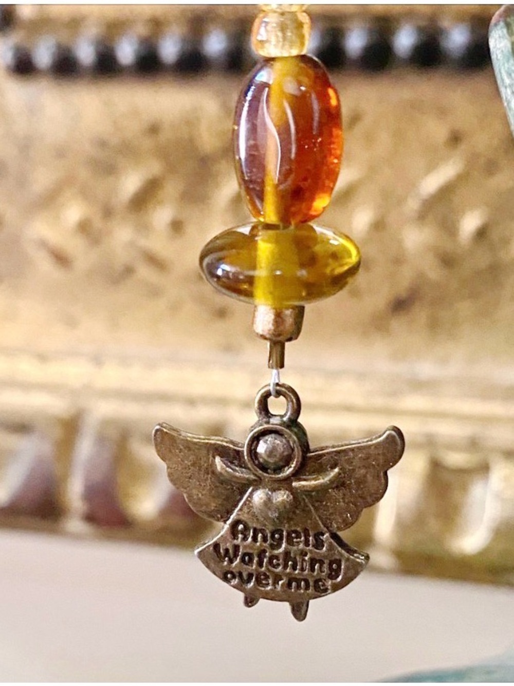 Handmade Angel Beaded Bag Charm Keychain Purse Zipper Pull Gift Communion Bridal